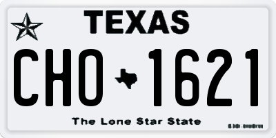TX license plate CHO1621