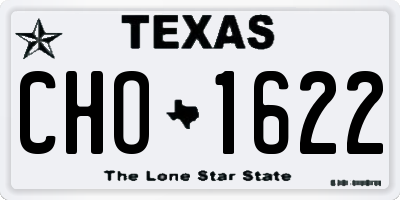 TX license plate CHO1622