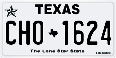 TX license plate CHO1624