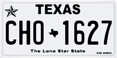 TX license plate CHO1627