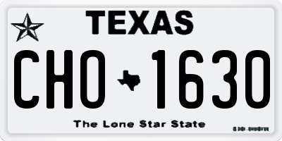 TX license plate CHO1630