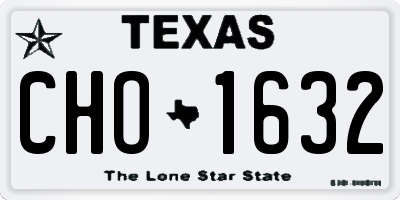 TX license plate CHO1632