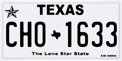 TX license plate CHO1633