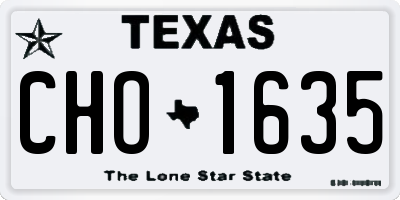 TX license plate CHO1635