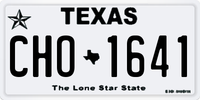 TX license plate CHO1641