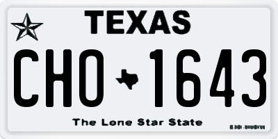 TX license plate CHO1643