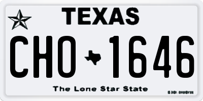 TX license plate CHO1646
