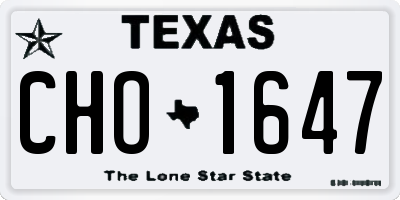 TX license plate CHO1647