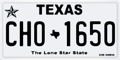 TX license plate CHO1650