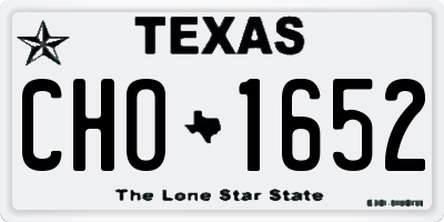 TX license plate CHO1652