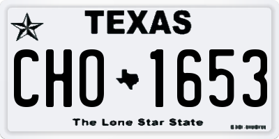 TX license plate CHO1653