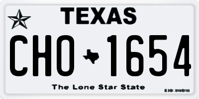 TX license plate CHO1654