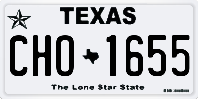 TX license plate CHO1655