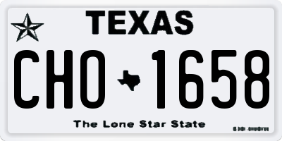 TX license plate CHO1658