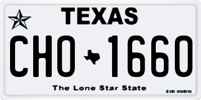 TX license plate CHO1660