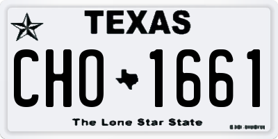 TX license plate CHO1661
