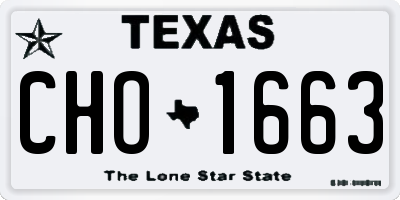TX license plate CHO1663