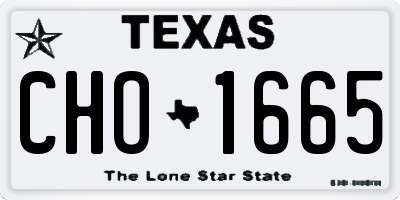 TX license plate CHO1665