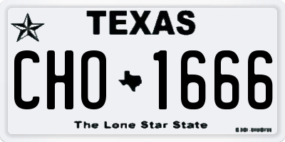 TX license plate CHO1666