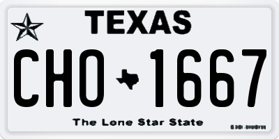 TX license plate CHO1667