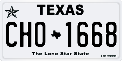 TX license plate CHO1668
