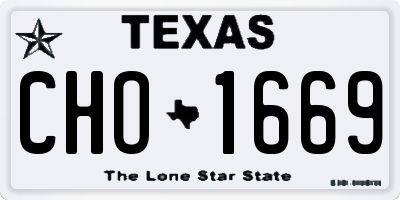TX license plate CHO1669