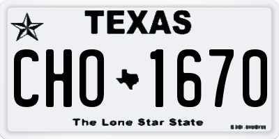 TX license plate CHO1670