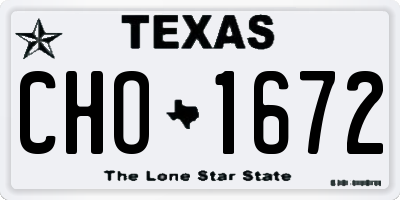 TX license plate CHO1672