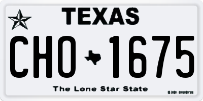 TX license plate CHO1675
