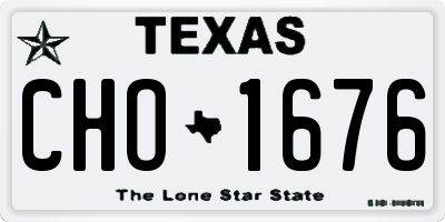 TX license plate CHO1676
