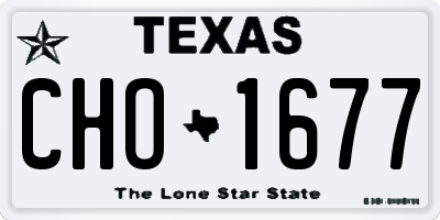 TX license plate CHO1677