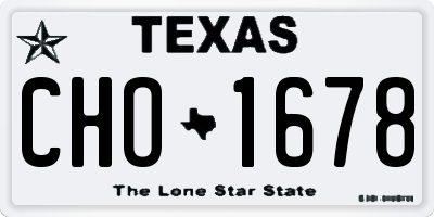 TX license plate CHO1678