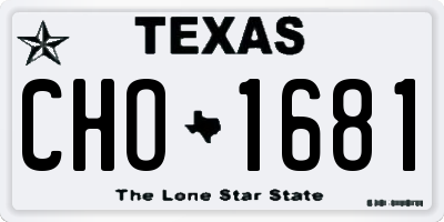 TX license plate CHO1681