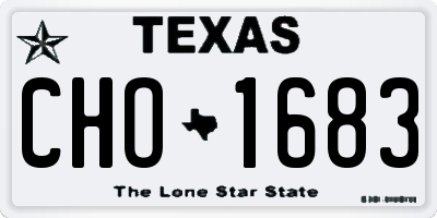 TX license plate CHO1683