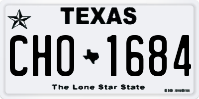 TX license plate CHO1684