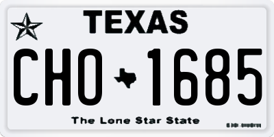 TX license plate CHO1685