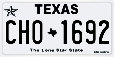 TX license plate CHO1692