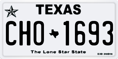 TX license plate CHO1693