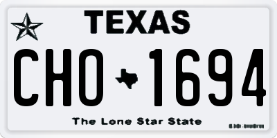 TX license plate CHO1694