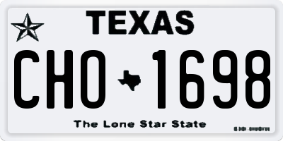 TX license plate CHO1698