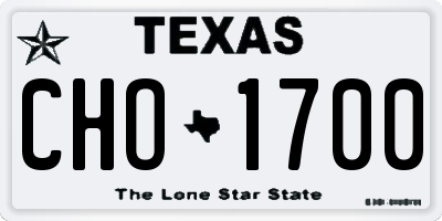TX license plate CHO1700