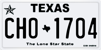 TX license plate CHO1704