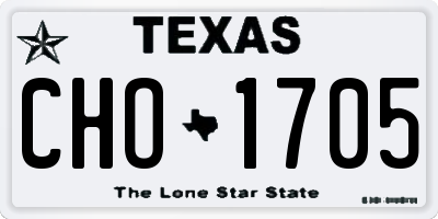 TX license plate CHO1705