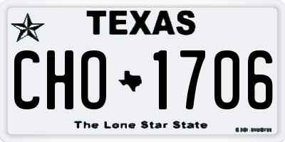 TX license plate CHO1706