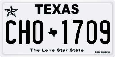 TX license plate CHO1709