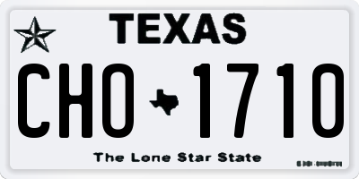 TX license plate CHO1710