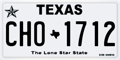 TX license plate CHO1712