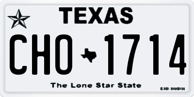 TX license plate CHO1714