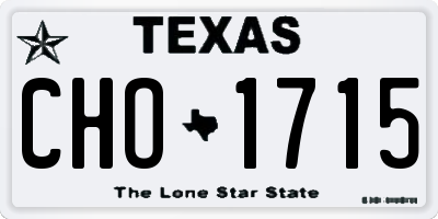 TX license plate CHO1715