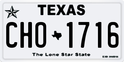 TX license plate CHO1716